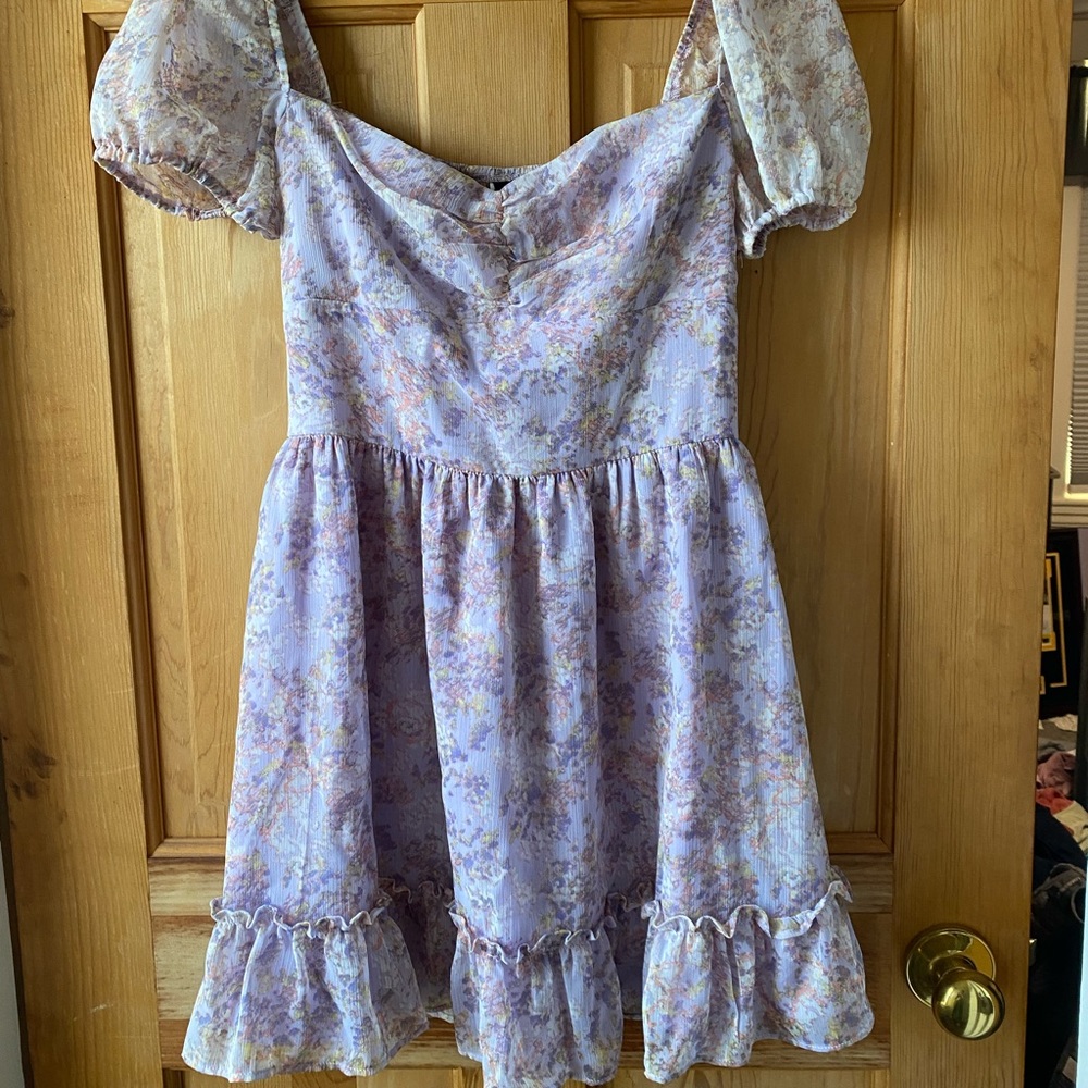 Floral Mesh Mini Dress
